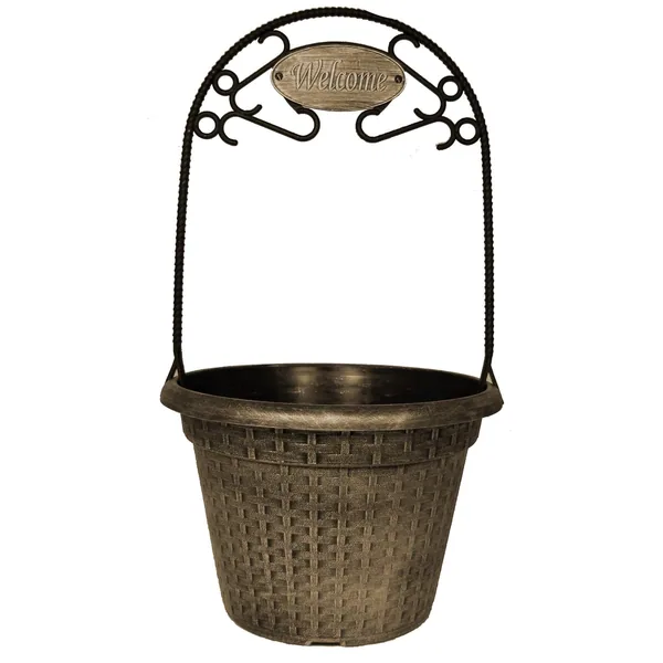 Grower Select 12.00 Say Anything Welcome Weave Planter Black / Bronze — Case of 30
