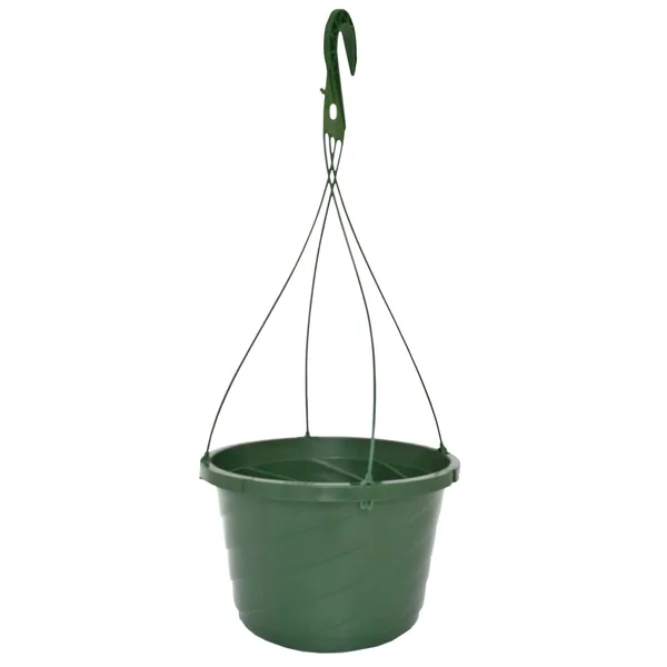 Grower Select 12.00 Twist Hanging Basket 2.32gal Green Bulk Cap Dish and Hanger sold Separate