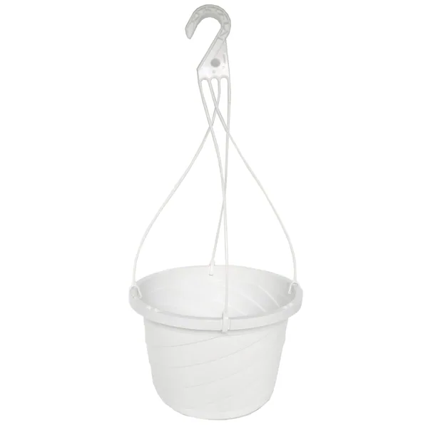 Grower Select 12.00 Twist Hanging Basket 2.32gal White Bulk Cap Dish and Hanger sold Separate