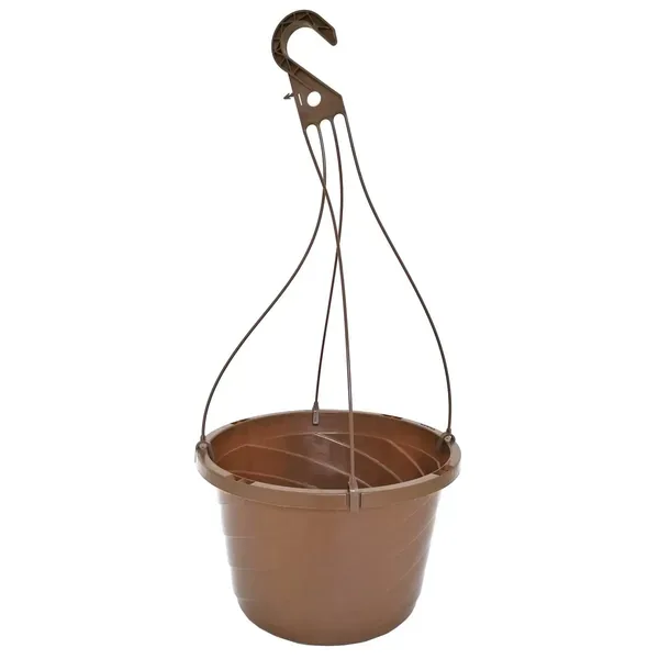 Grower Select 12.00 Twist Hanging Basket 2.32gal With 4-Strand Plastic Hanger Brown (Case of 50) - Image 2
