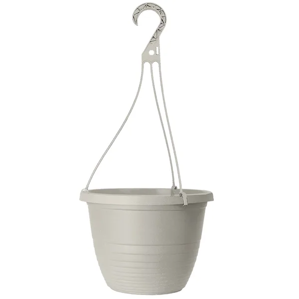 Grower Select 13.00 Everest Hanging Basket, With 22in Hanger, Cotton White, 12.99n OD x 7.48in H, 2.8 Gallon (Case of 64)