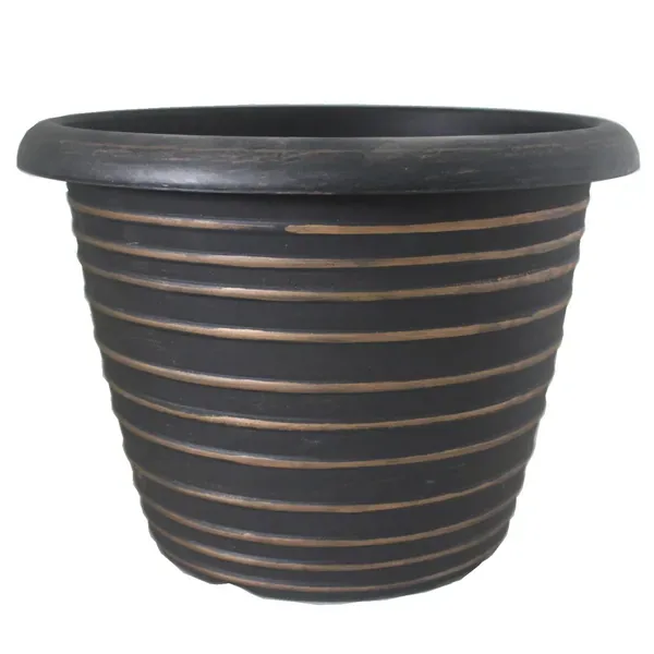Grower Select 13.00 Stout Round Full Rings Gold Brush on Black 2.94gal - 13.3in OD x 9.5in H x 8in BD (Case of 15) - Image 2
