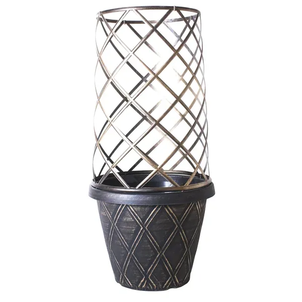 Grower Select 13in Lattice Round W/12in Trellis Cage Black W/White Brush — Case of 36 - Image 2