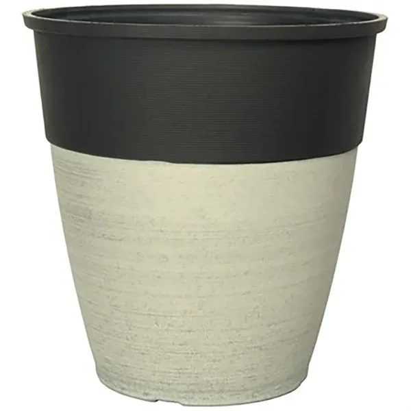 Grower Select 14.00 Hendrix Round Planter, White Stone Fusion, 14.49in OD x 15.00in H, 5.9 Gallon (Case of 25) - Image 2