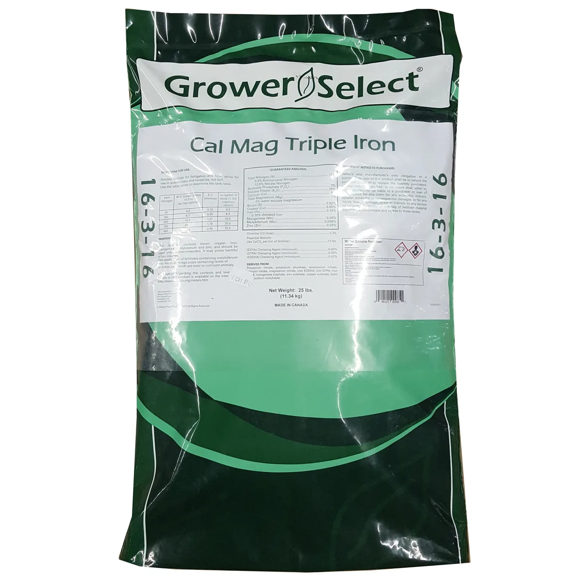 Grower Select 16-3-16 Cal-Mag Triple Iron 25lb - Image 2