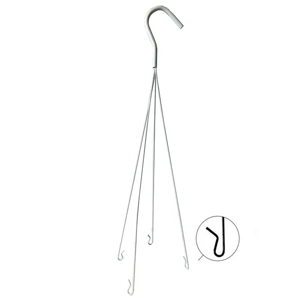 Grower Select 16" Hanging Basket White 20" 4 Strand Wire Hanger Flat Bottom Coco Liner ; 16in X 8in 3.43 GAL / 13 liters Liquid Volume Capacity (Case of 25)