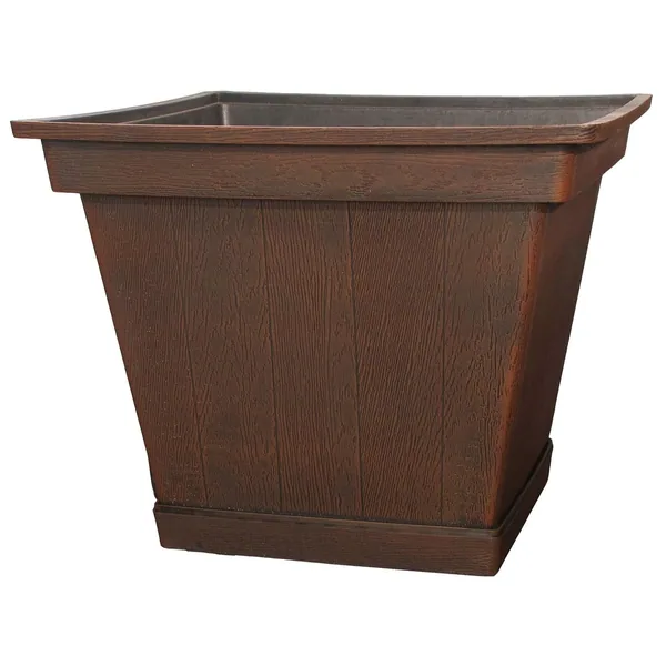 Grower Select 17.00 Harvest Garden Square Planter Mahogany — Case of 12