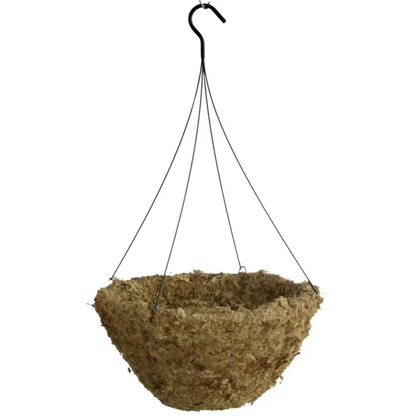 Grower Select 18.00 Hanging Basket Sphagnum Moss w/ Liner and Hanger Round Bottom - 5.65gal/22L Liquid Volume Capacity (Case of 12)