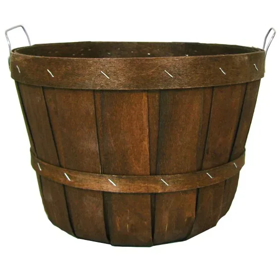 Grower Select Bushel Basket Tub Brown With Wire Handle — Case of 12 - Image 2