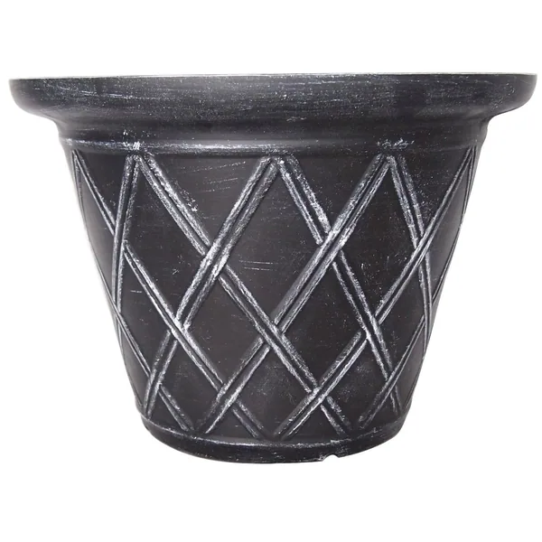 Grower Select Enviroblend 20in Lattice Round Weathered Black (Case of 6)