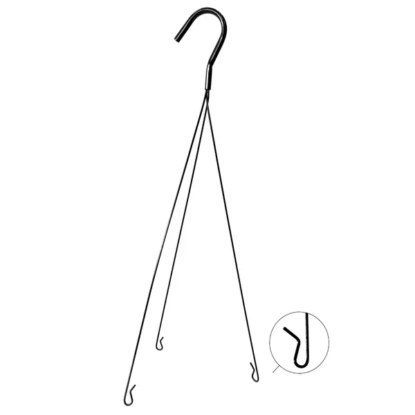 Gs Wire Hanger Black 3 Strand Fits 12" And 14" Coco Lined Hanging Baskets - Image 2