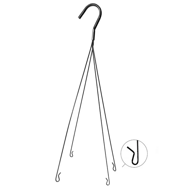 Gs Wire Hanger Black 4 Strand Fits 16" And 12" Cone Coco Lined Hanging Baskets - Image 2