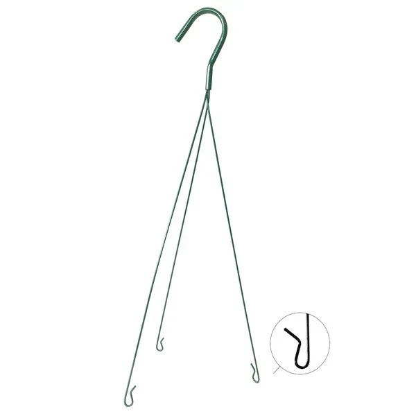 Gs Wire Hanger Green 3 Strand Fits 12" And 14" Coco Lined Hanging Baskets - Image 2