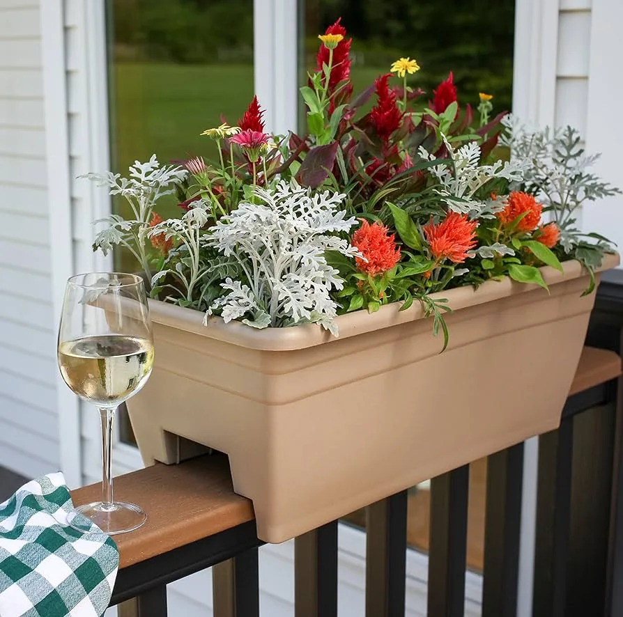 HC 24" Deck Rail Planter Sandstone