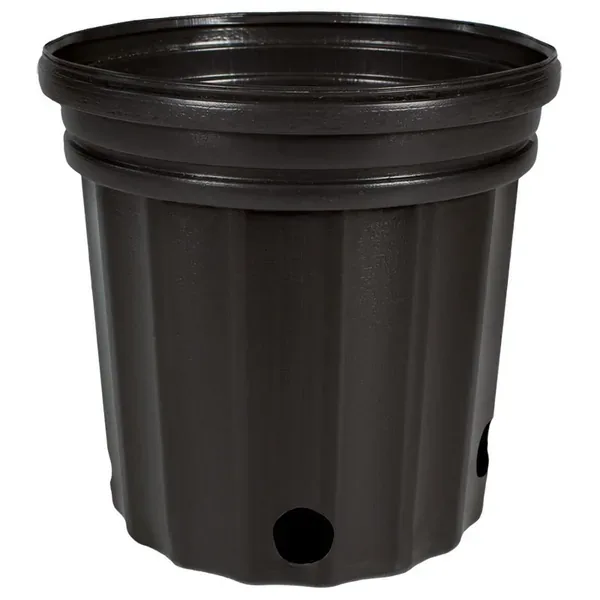 HC Dillen Elite 1200 Squat Nursery Pot, Blow Molded, Trade 3 Gallon, Black, 2.50Gal, 3Gallon