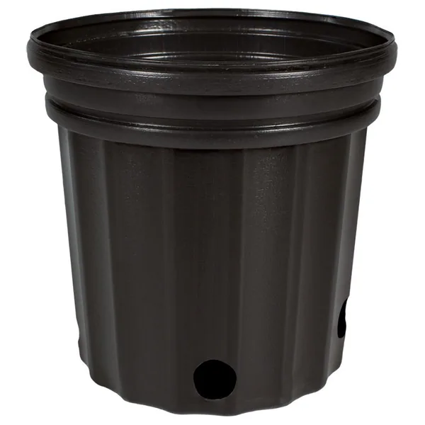 HC Dillen Elite 1200 Squat Nursery Pot, Blow Molded, Trade 3 Gallon, Black, 2.50Gal, 3Gallon