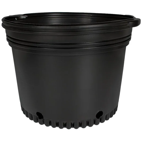 HC Dillen Whiteridge BM 10 Squat Nursery Pot, Blow Molded, Trade 10 Gallon, Black 9.72Gal, 10Gallon