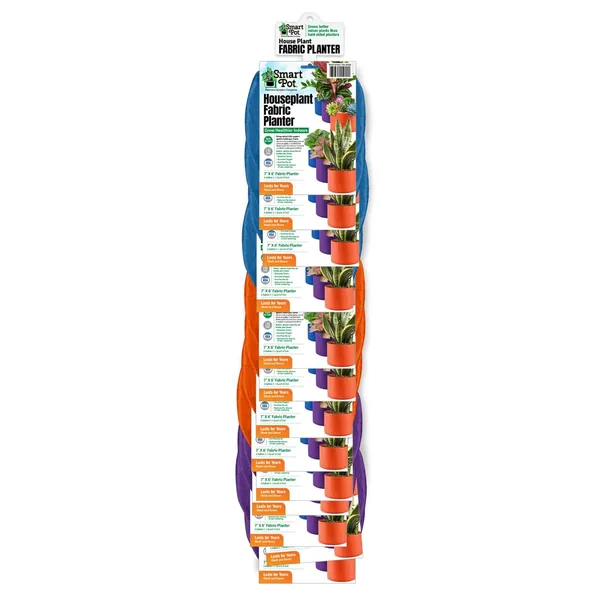 High Caliper Growing Smart Pot 12pc Houseplants Clip Strip Asst Colors (4 Each Berry Blue, Violet & Mandarin Orange)