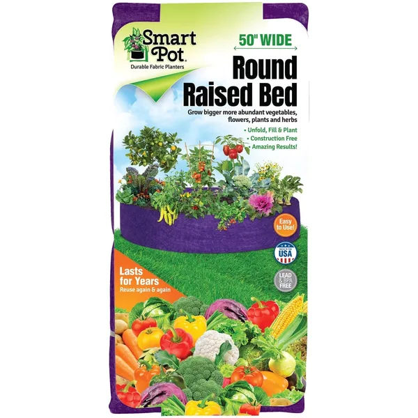 High Caliper Growing Smart Pot Round Raised Bed 50" Purple