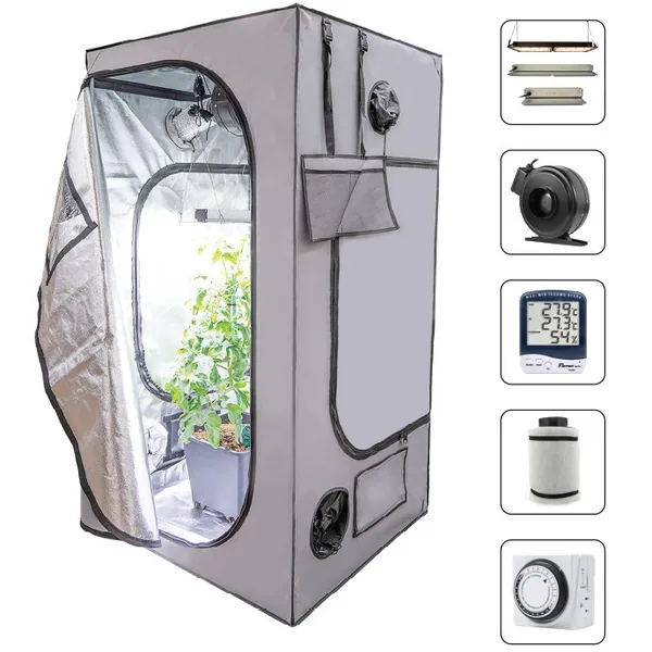 Hort 2o 4'x4'x6'7" Grow Tent Kit