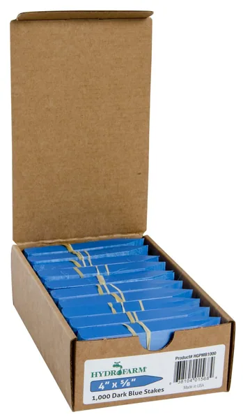 Hydrofarm Plant Stake Labels, Blue, 4" x 5/8"