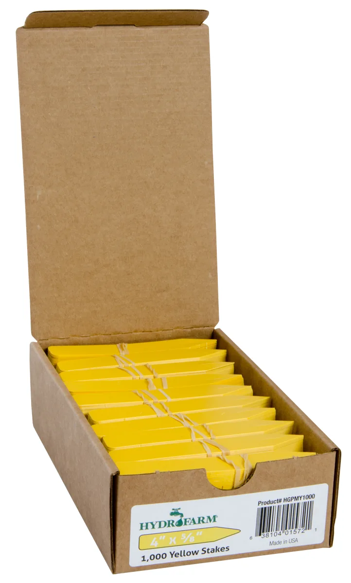 Hydrofarm Plant Stake Labels, Yellow, 4" x 5/8" - Image 2