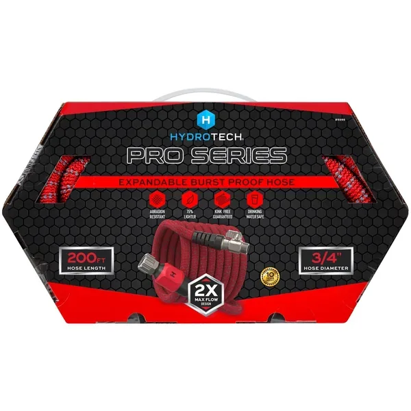 Hydrotech 3/4"x200' ProSeries Expandable Max-Flow Hose Red - Image 2