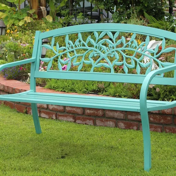Innova Spring Leave Steel Bench Patina - Image 2