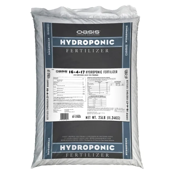 Jacks Prof Oasis Hydroponic 16-4-17 25Lb