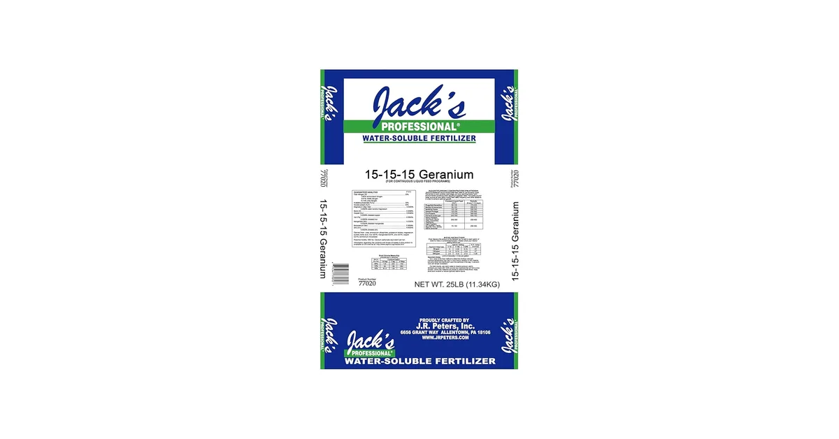Jacks Prof Geranium 15-15-15 25Lb - Image 2