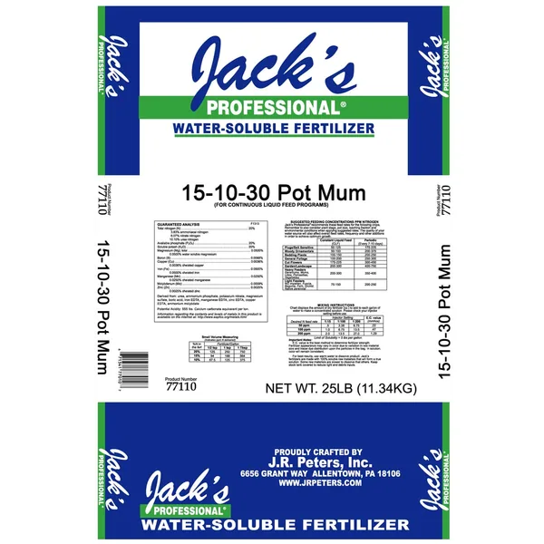 Jack's Jacks Prof Pot Mum 15-10-30 25Lb