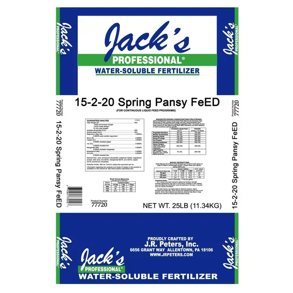 Jacks Prof Spring Pansy FeED 15-2-20 25Lb - Image 2