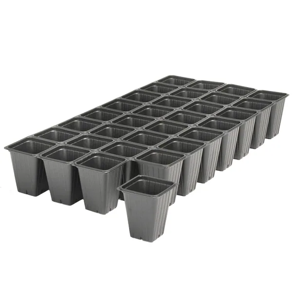 Landmark Plastic 03.00 Square Sheet Of Pots 32 Count Black (Case of 100)