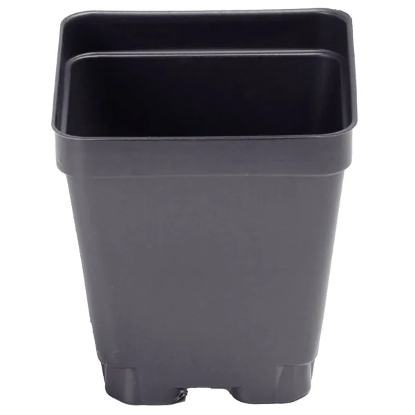 Landmark Plastic 03.25 Inch Square T Pot Economy Black / (Case of 900)