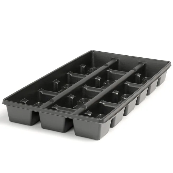 Landmark Plastic 04.00 Square Press Fit Tray 18 Count Black (Case of 100)