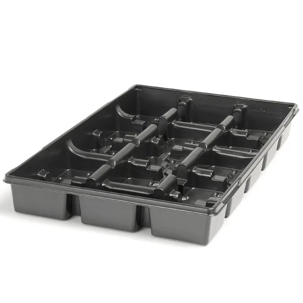 Landmark Plastic 04.50 Square Press Fit Tray 15 Count Black (Case of 50)