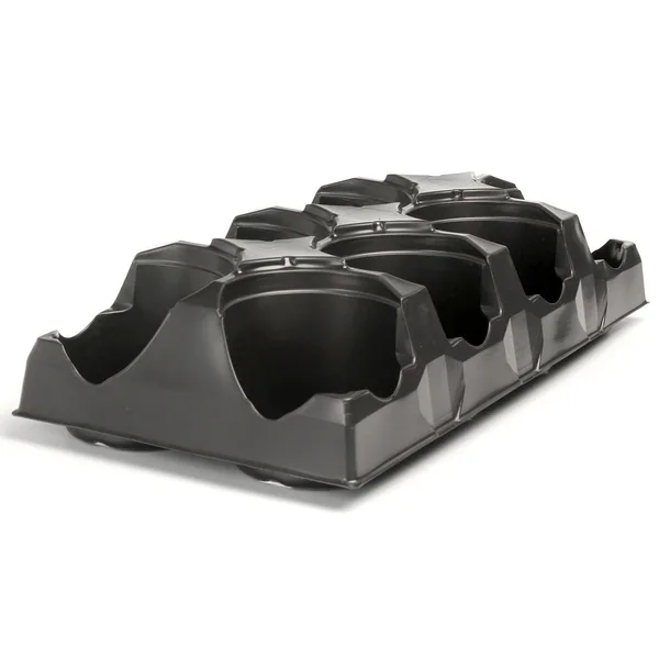 Landmark Plastic 05.00 Round Standard Transport Tray 8 Count 13 Centimeter Black