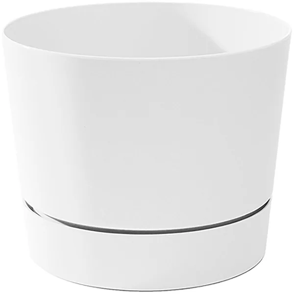 Novelty Manufacturing Majestic 4.5" Low Profile Planter White Matte Finish with Tray