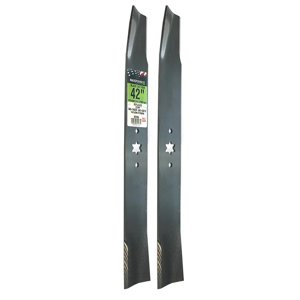 Maxpower Precision Parts Maxpower 2 Blade Set for Many 42" Cut MTD, Cub Cadet, Troy-Bilt, Craftsman Mowers Replaces OEM #'s 942-04308, 742-04308