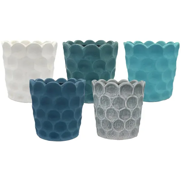 MCarr 12pc 6.3" Scallop Dimple Planter Asst Mixed Colors (Case of 12) - Image 2