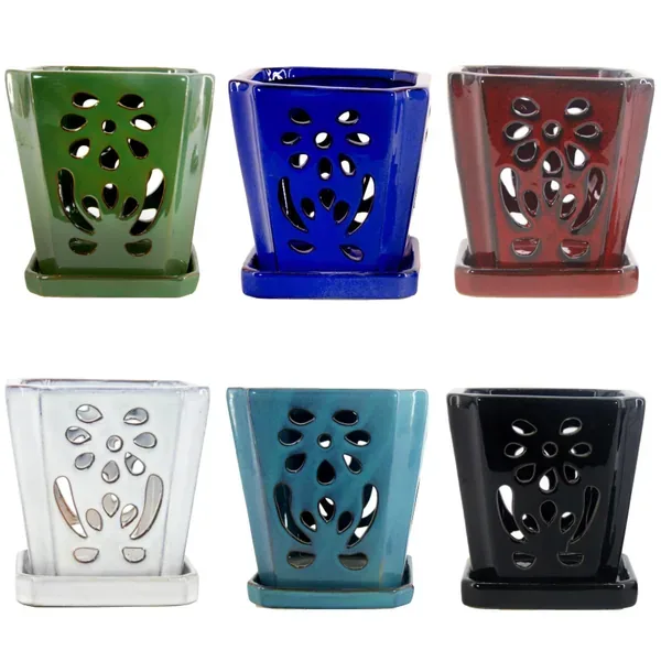 MCarr 12pc Floral Orchid Pot Mixed Asst (Case of 12) - Image 2