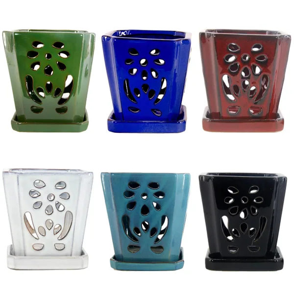 MCarr 12pc Floral Orchid Pot Mixed Asst (Case of 12)