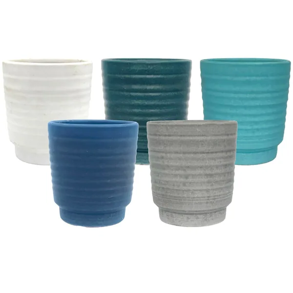 MCarr 12pc Ribbed Planter Set Asst Colors (Case of 12)