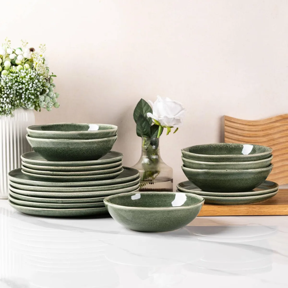 MCarr 16pc Mixed Ceramic Pots with Glossy Glaze Finish Grey/Yellow (Case of 16) - Image 2