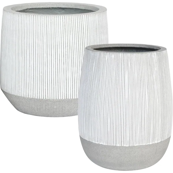 MCarr 18pc Ficonstone Stripe Planter Pallet White Glaze