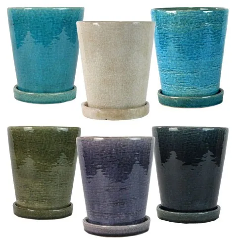 MCarr 18PC Tall Round Pot Set W/Sau Mix Colors (Case of 18)