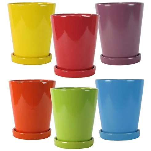 MCarr 18PC Tall Round W/Saucer Set Mix Colors (Case of 18)