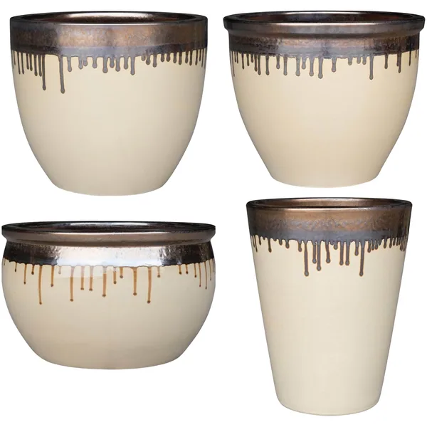 MCarr 26PC Plain Planter Plt Gold Yellow Cream