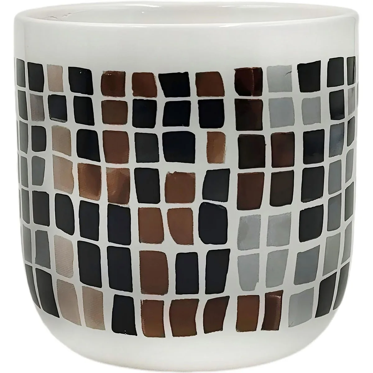 Mcarr 3.9"x3.9"x3.7 Ceramic Pot Glossy Glaze Multi Color Tile Look - Image 2
