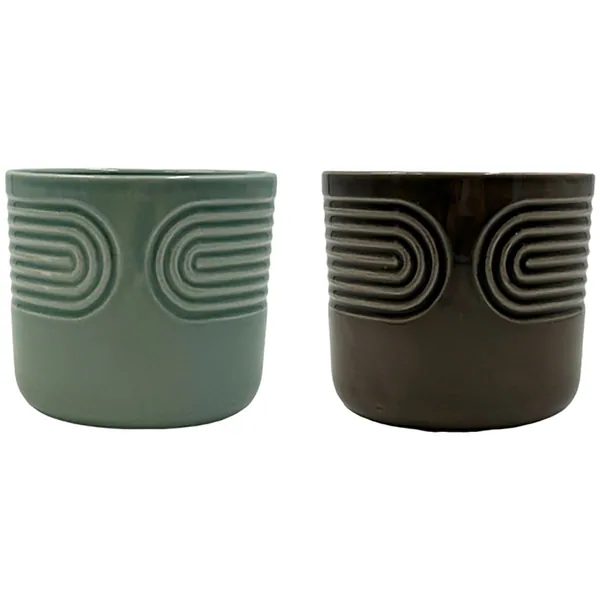 MCarr 36pc Mixed Ceramic Pots with Glossy Glaze Finish Brown/Green (Case of 36)